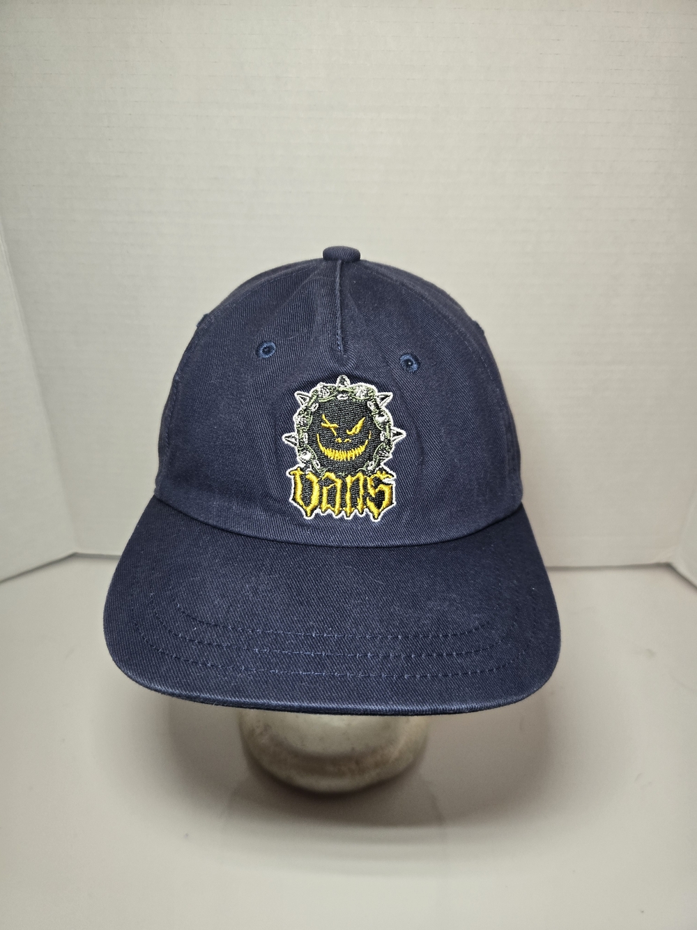 Kids Vans Navy Cap with Yellow Smiley Spike Logo